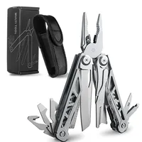 17-in-1 Needle Nose Pliers Multi-tool with Sheath - Multi-Plier, Pocket Knife, Serrated Blade, Screwdriver, Bottle Opener - EDC