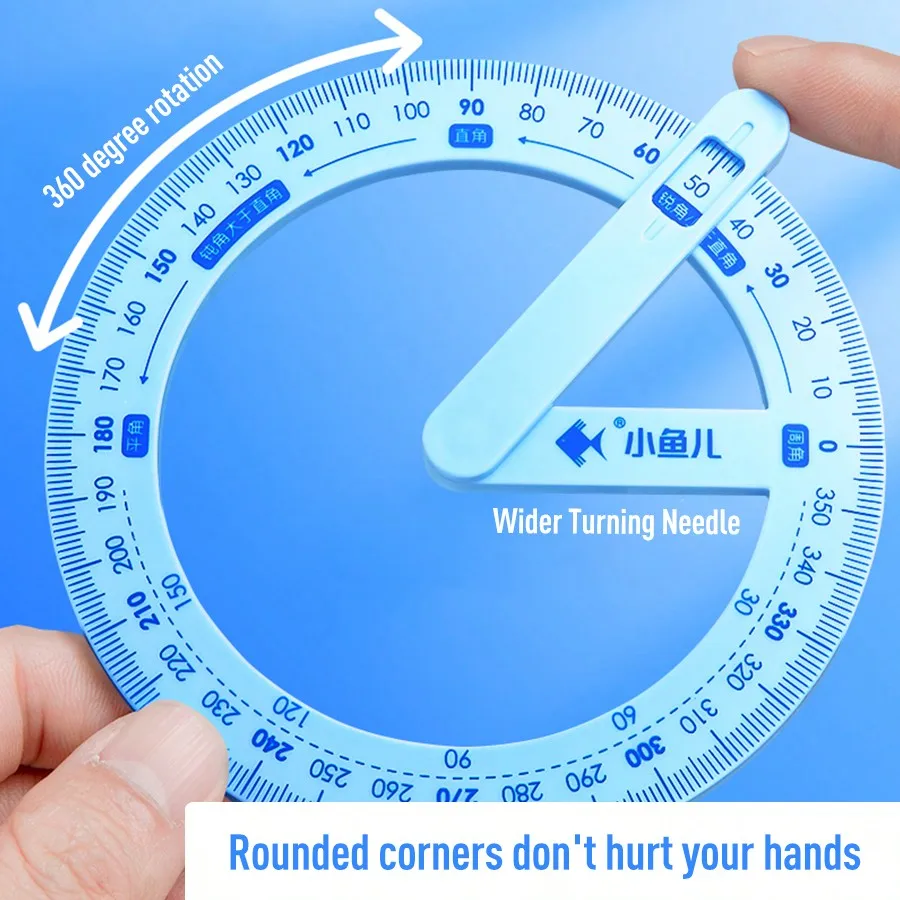 360-градусная канцелярская геометрическая линейка, прямоугольная учебная специальная многофункциональная линейка для измерения угла, демонстратор