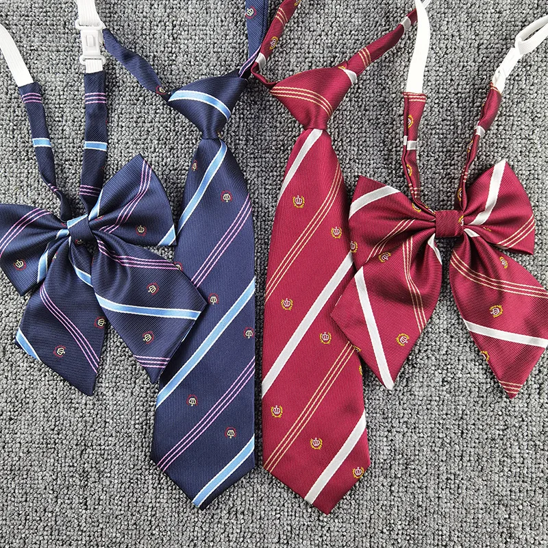 Crown, Collar, Tie, JK, Tie, Stripe, Bow, Jacquard, Bank, Professional Girls, Student, Campus, Class Clothing Accessories