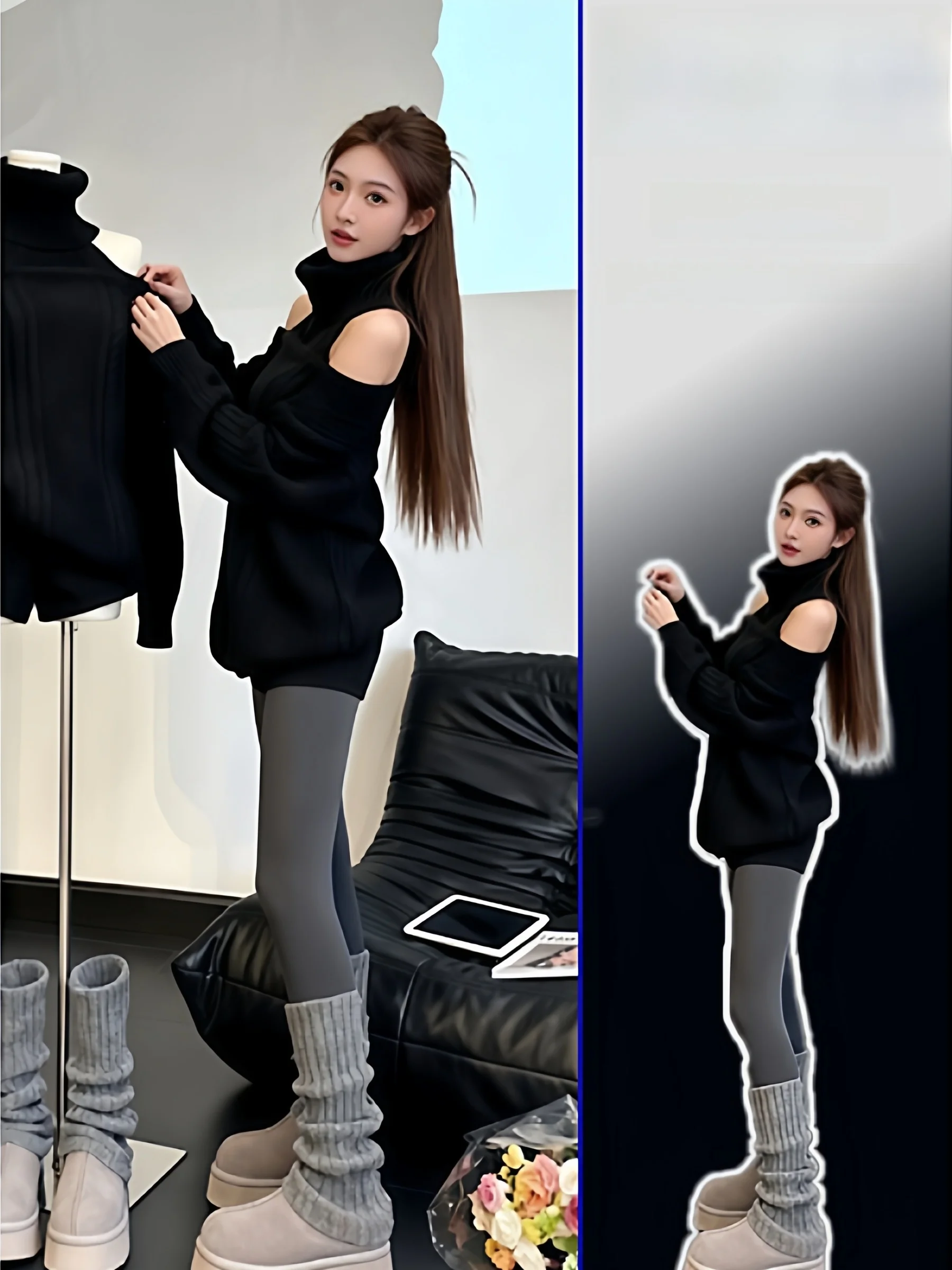 

Ретро-свитер с открытыми плечами и узором «косы», больших размеров, повседневный, модный, весенний, женский, теплый, толстый, с длинными рукавами