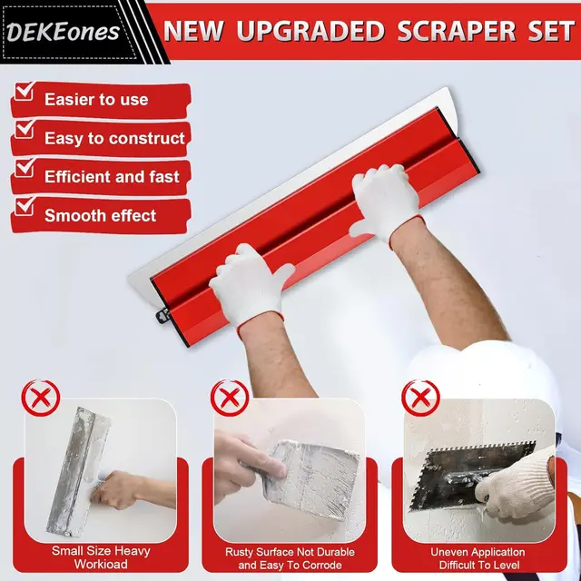 Skimming Blade Painting Finishing Smoothing Knock-Down Knife Durable Plastering Drywall Skimming Blade Wall Plastering Tools 6