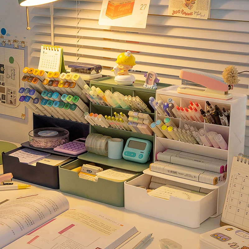 

Oblique Pen Holder Storage Box Student Children Girl Makeup Brush Bucket Office Desktop Storage Pen Bucket Stationery Organizer