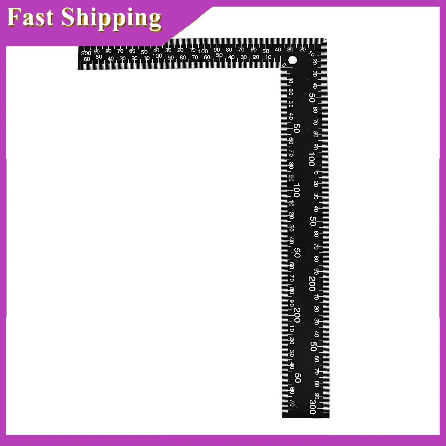 

ABRI-Teacher 0-30Cm 0-20Cm Measuring Range L Shaped Design Square Ruler Black