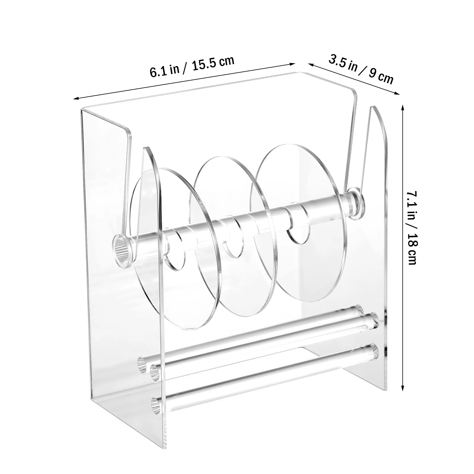 موزع ملصقات قابل للتعديل من الأكريليك الشفاف لفات الملصقات، حامل ملصقات فعال لسطح المكتب لأداة تنظيم المنزل والمكتب #6
