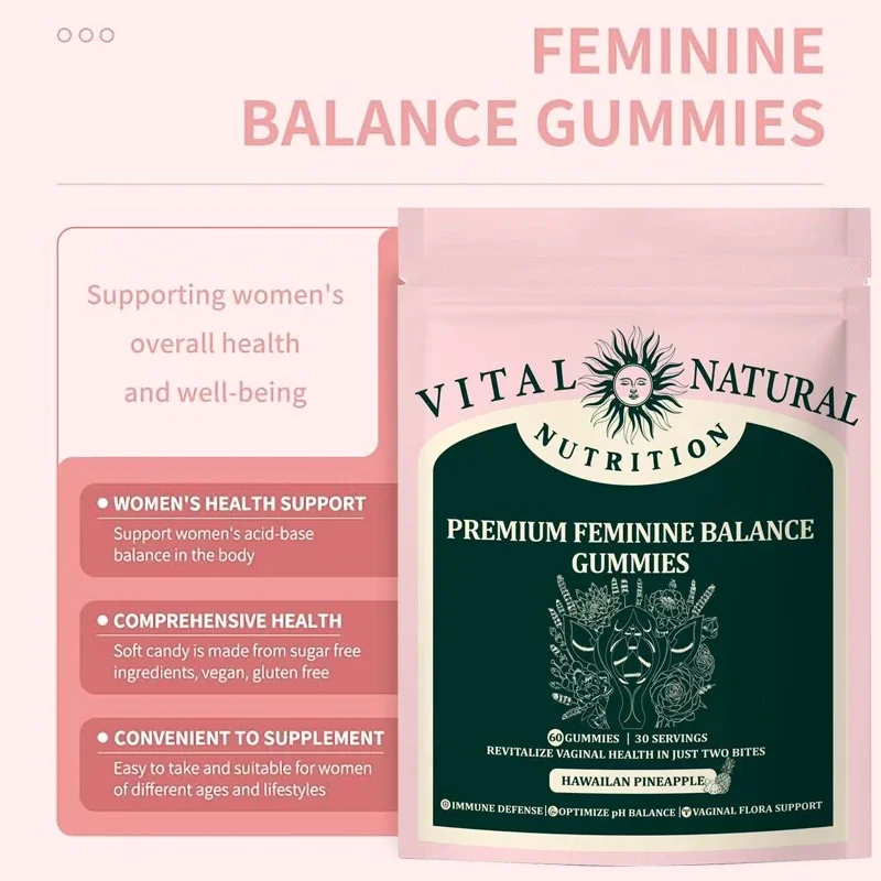 علكات التوازن الأنثوي الممتازة لدعم المناعة الصحية والعافية للنساء، تعزز المهبل الصحي 60 علكة #6