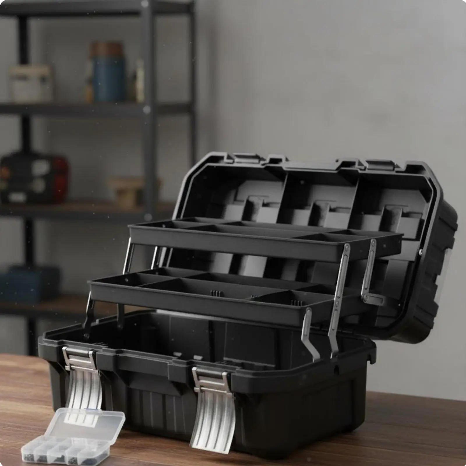 cassetta-degli-attrezzi-pieghevole-in-plastica-e-acciaio-inox-con-scomparti-per-officina-e-garage