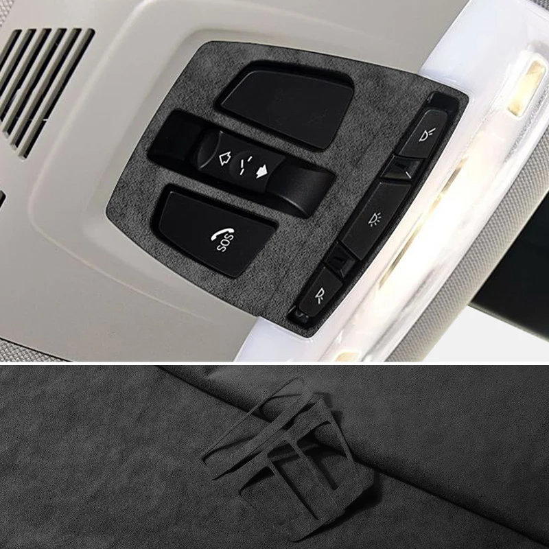 

Made of Alcantara For BMW F15 X5 F48 X1 F30 F32 Car Reading Light Control Panel Trim Frame Sticker Interior Tuning Accessories