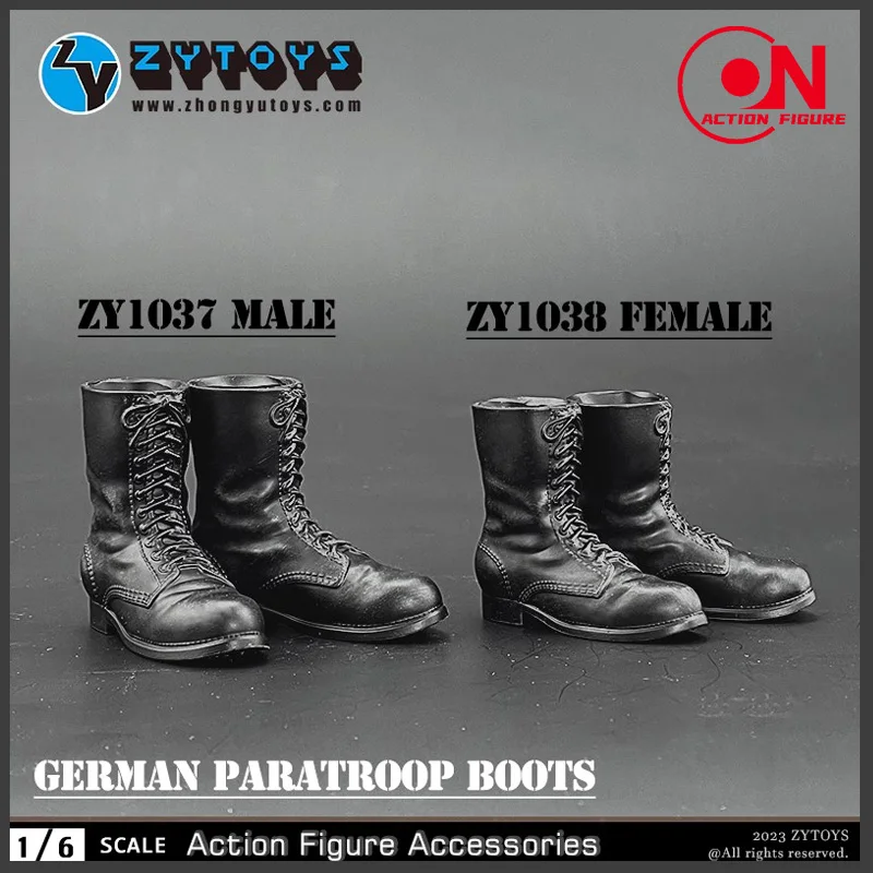 ZYTOYS-Botas Paraquedistas Alemãs, Sapatos Ocos Modelo Fit, Figura de Ação Soldado Masculino e Feminino, Escala 1/6, ZY1037, ZY1038, 12''