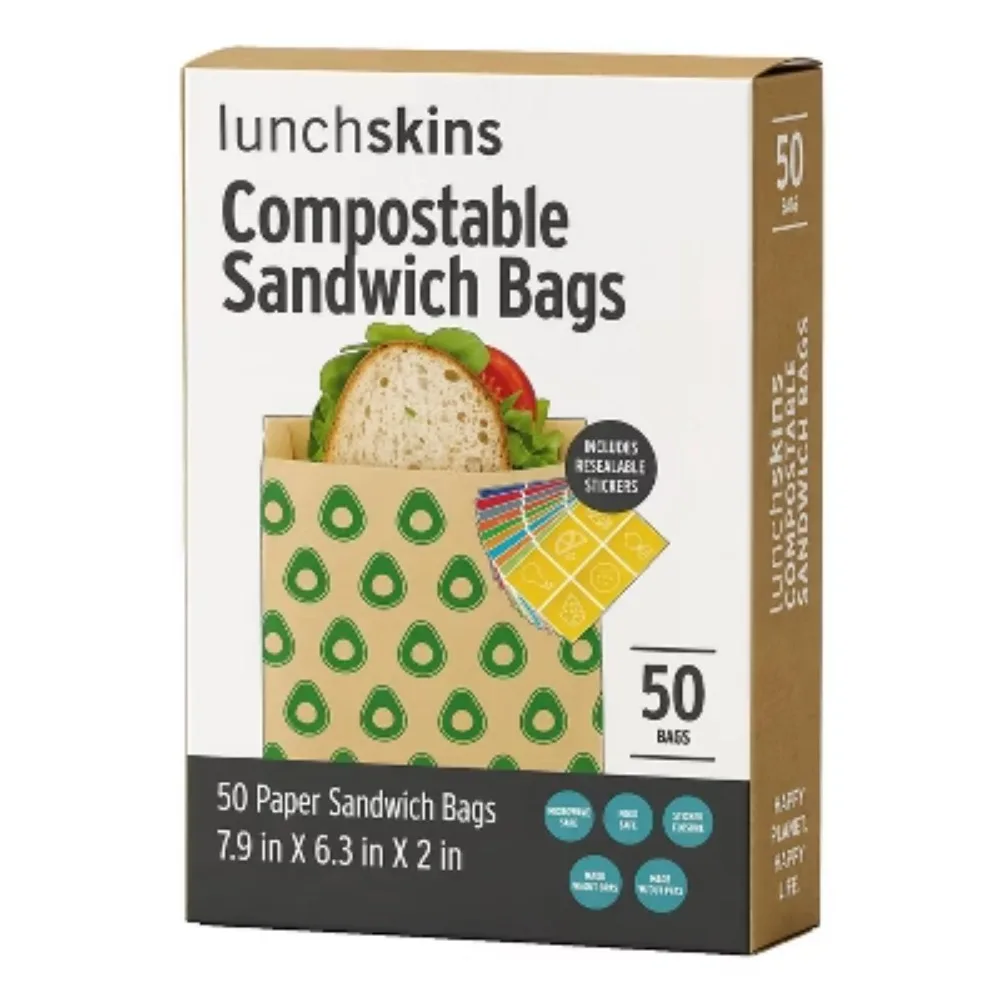 Non Wax + UnBleach Sandwich Bags Avocado - 50ct