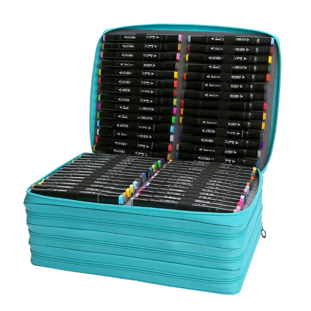 224 Holes Colored Lead Pencils Storage 4-layer PackageLarge Capacity Case Box Holder School Supplies Stationery Student