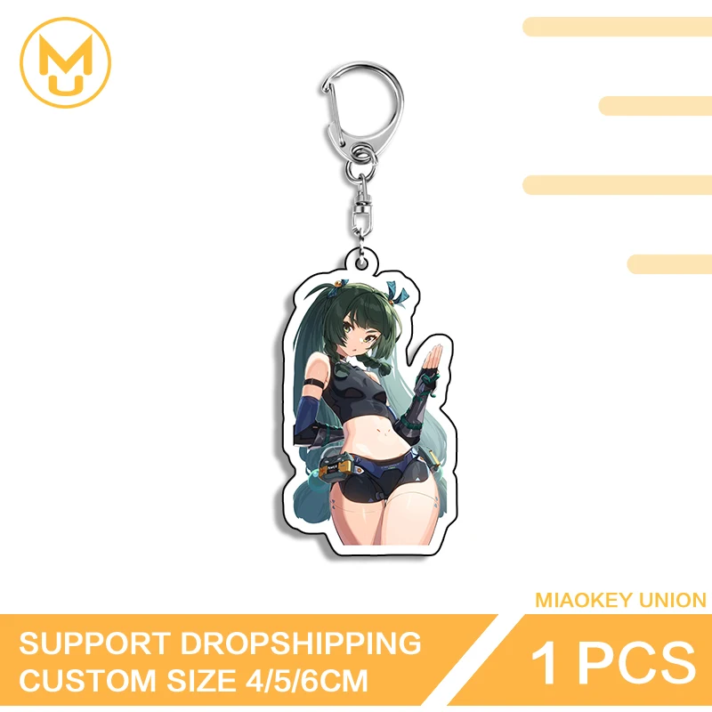 Zenless Zone Zero Qingyi Doll Pendant Keyring Lighting Furry Merch Acrylic Stand Game Sexy For Friends Fashion Key Ring Gifts