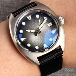 W10 Military Diver Automatic Watch Men NH35 Movt Dome Sapphire 36mm Steel Small Lady Wristwatch Sunburst Grey Dial