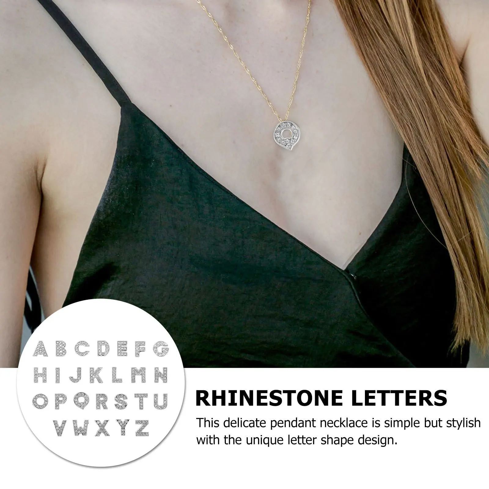 

26Pcs Rhinestone Alphabet Letters Alloy Charm Set DIY Pendant Jewelry Making Necklace Bracelets Keychains Accessories