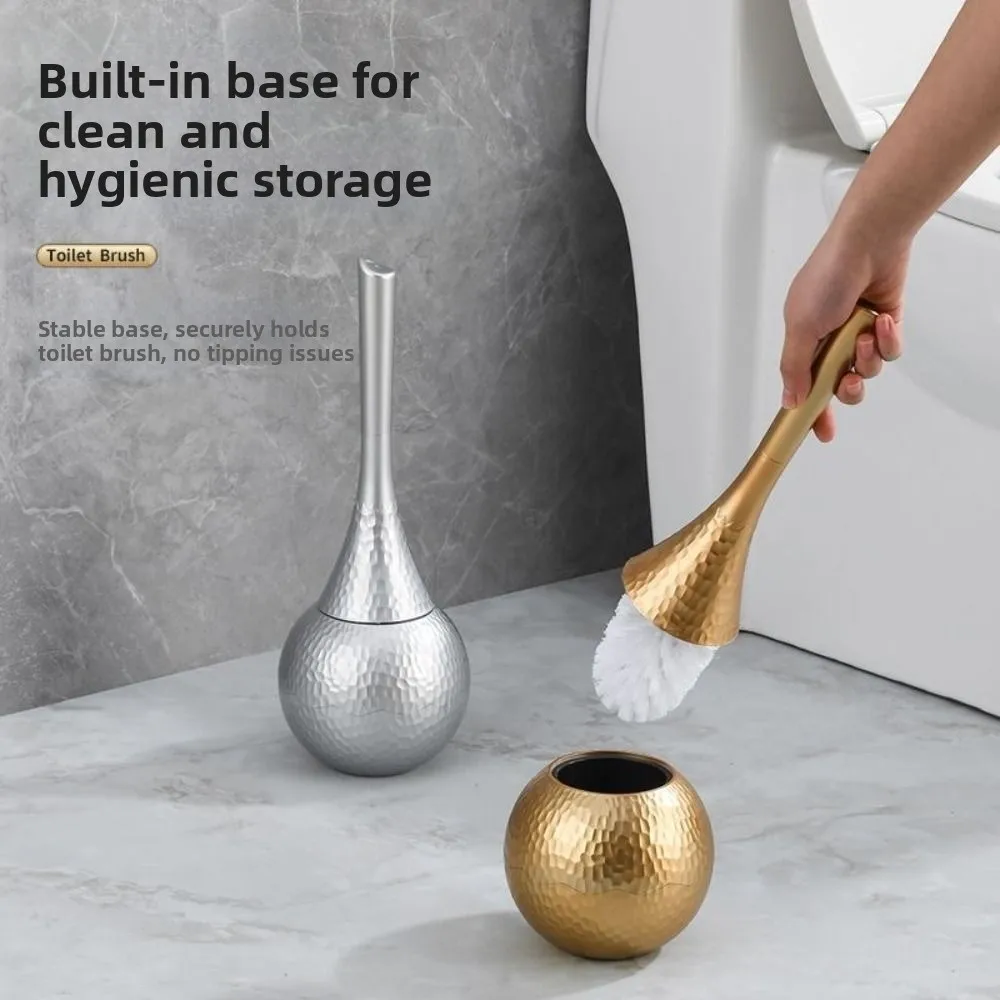Light Luxury Toilet Brush Set Detachable Head Exquisite Vertical Toilet Brush Holder Ergonomic Retro Bathroom Cleaning Brush RV