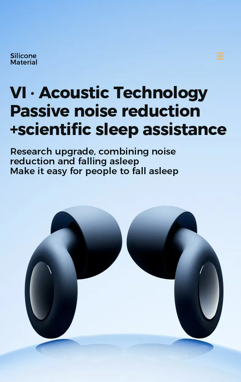 Noise Cancelling Soft Silicone Ear Plugs For Sleeping Working Studying Travel Daily Noise Reduction Accessory
