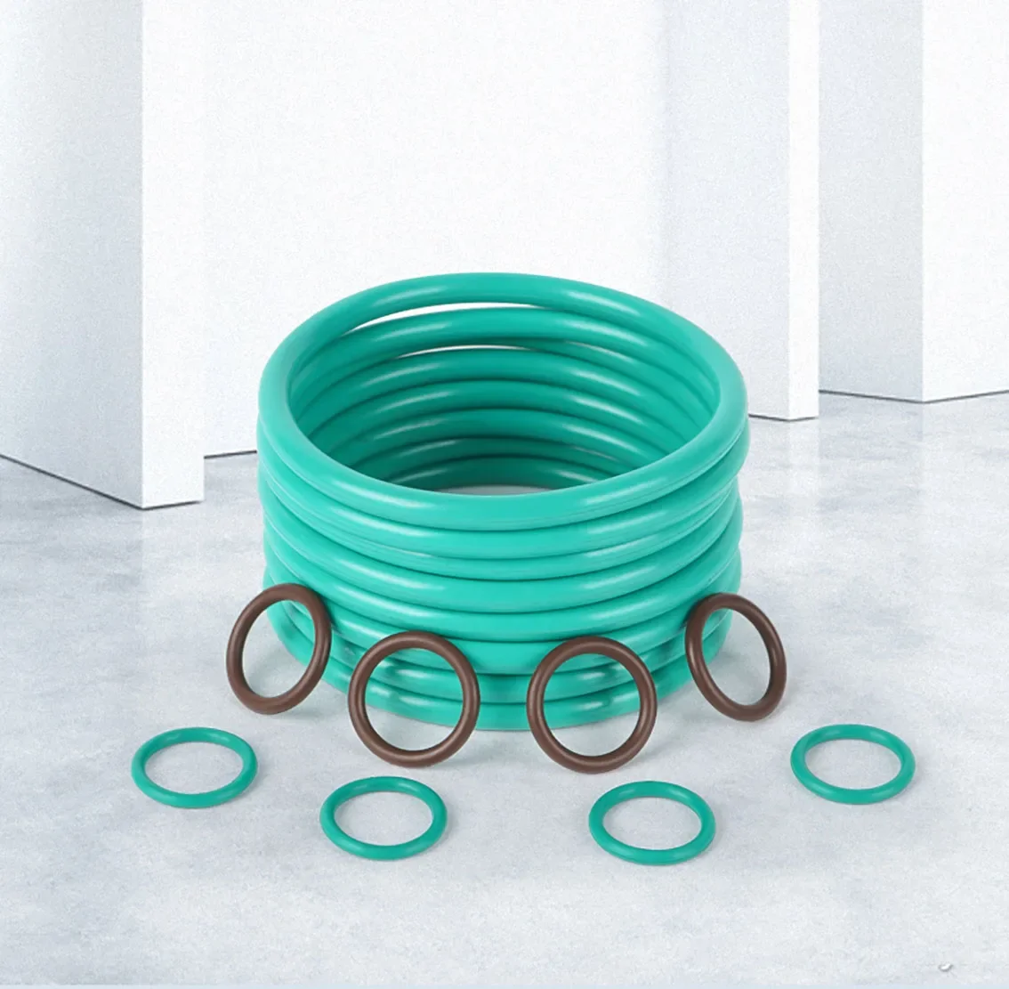 Зеленые уплотнительные кольца FKM, толщина CS 2,65 мм, внутренний диаметр 6/8/10/12/15/20/30-58 мм, резиновая масло и высокая термостойкая прокладка