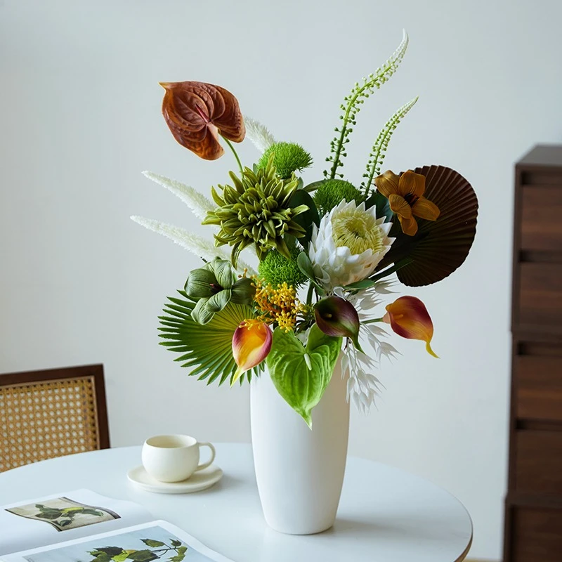 

Natural retro bouquet light luxury simulation bouquet decoration potted plant ornament home decoration flower arrangement dining
