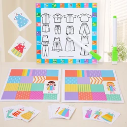 Logical Thinking Changing Clothes Board Game Montessori Matching Interactive Educational toys Fine Motor Puzzle Board For Kids