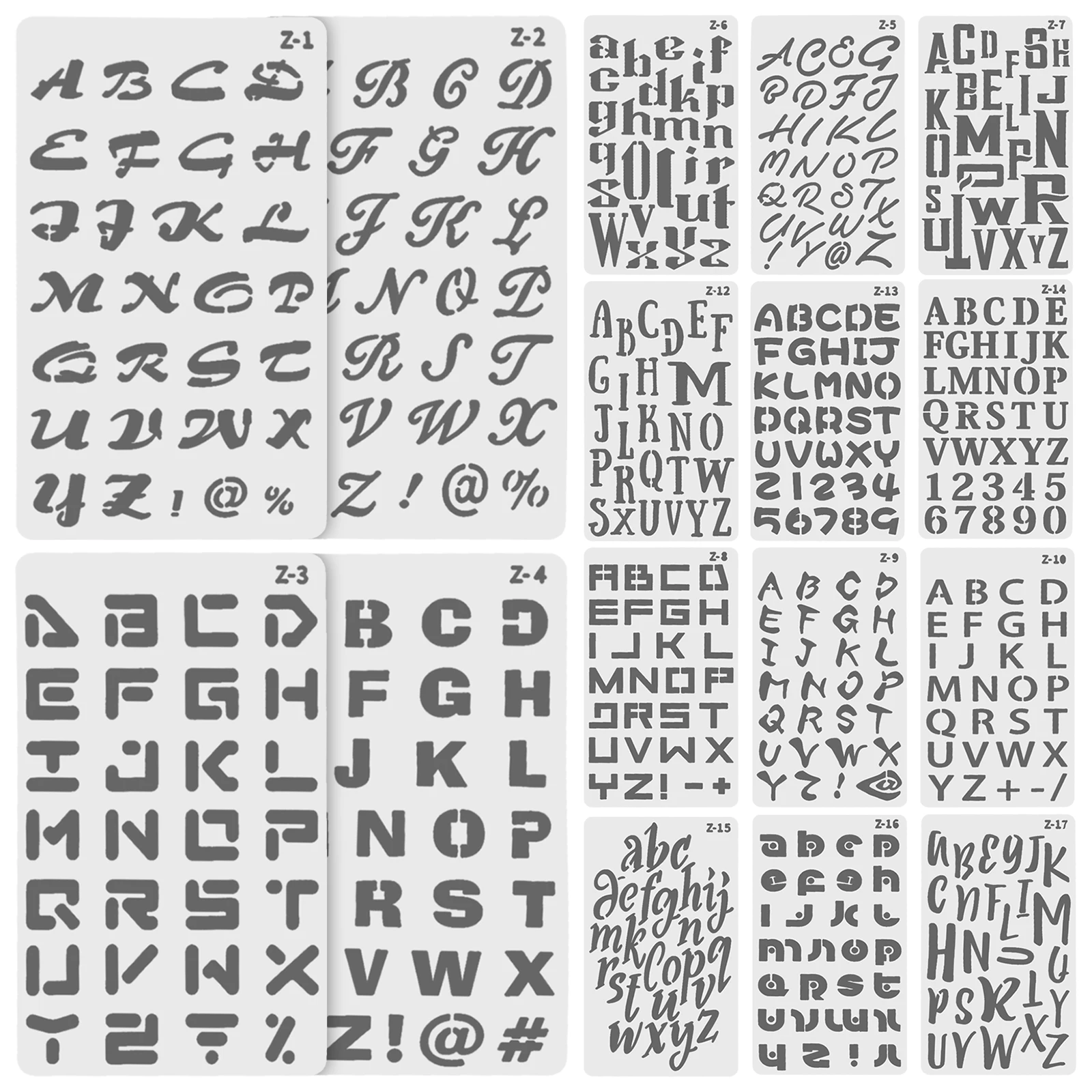 Plantillas de letras para pintura, 20 Uds., álbum de recortes, Graffiti, artesanía, alfabeto, plantillas para mascotas