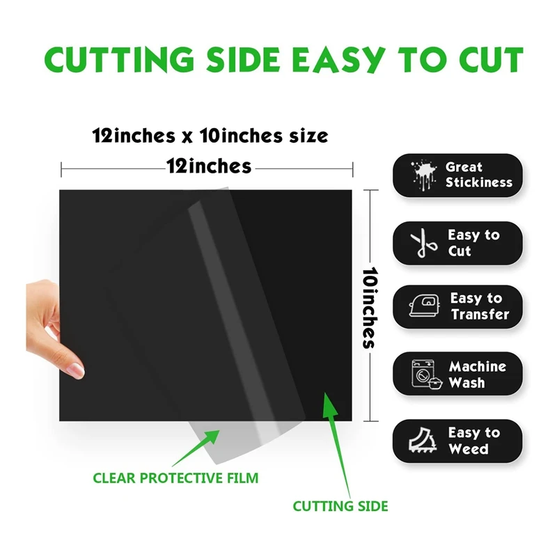 33 peças camiseta de vinil de transferência de calor branca e preta HTV ferro branco em vinil 12X10 polegadas