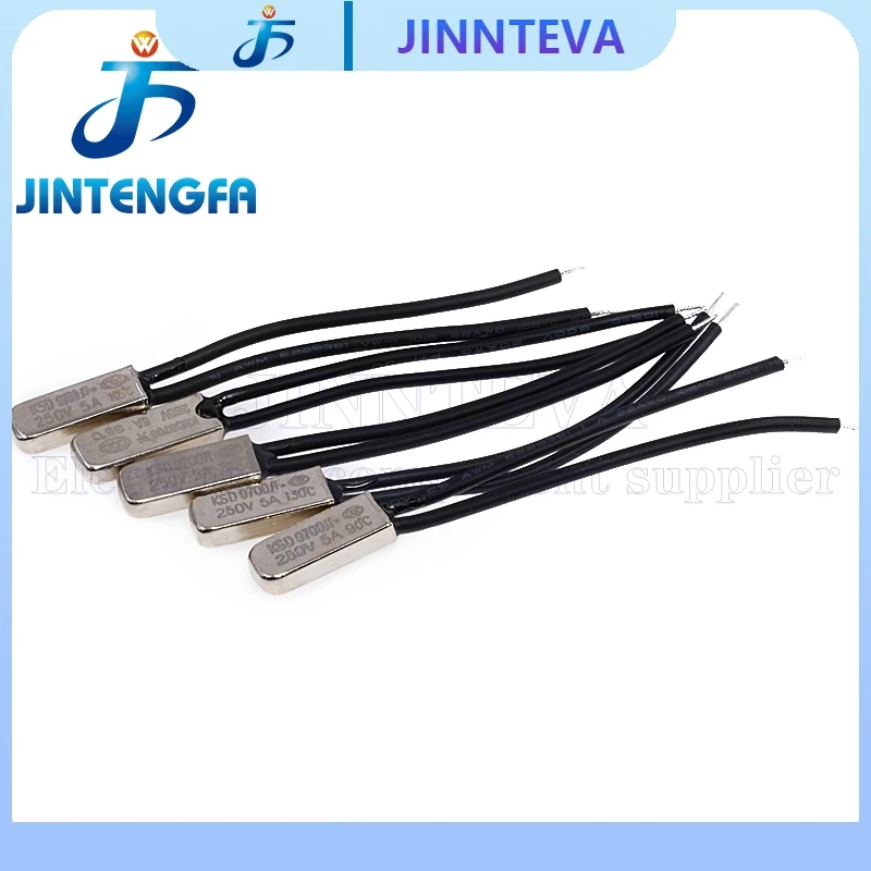 5PCS KSD9700 Normally Closed 5A 250V 55 75 90 100 110 145°C Degree Celsius Thermostat Thermal Protector Fuses Temperature Switch