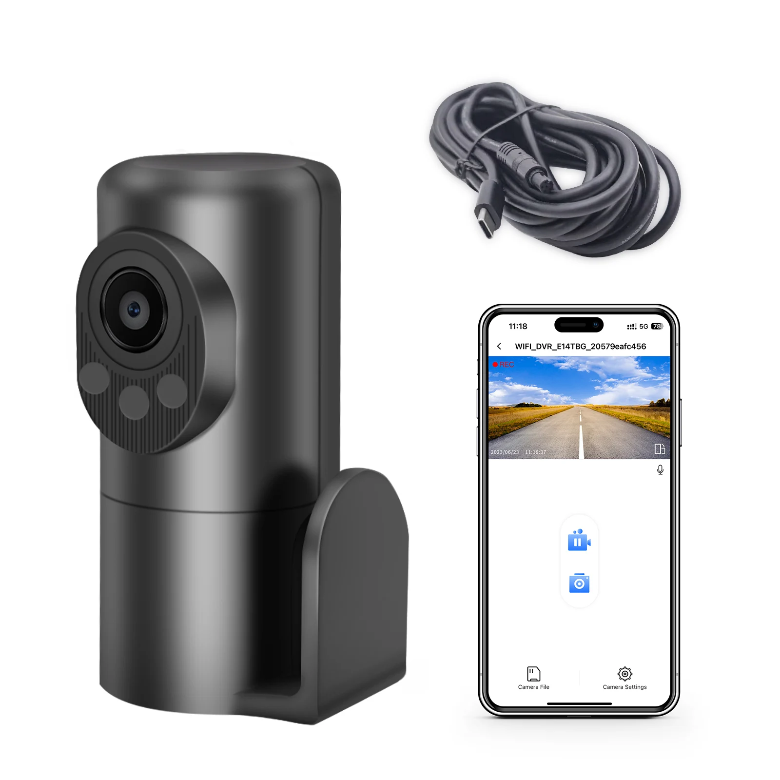 2K Rear Camera Dash Cam For Only Mangoal STARVIS 2 Dashcam Can Be Directly Plugged Into the Front Camera