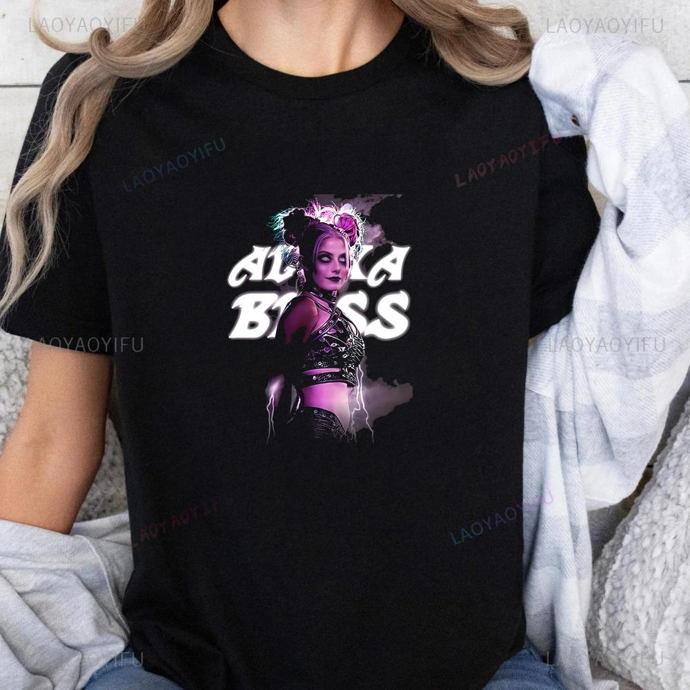 جديد WWC أليكسا بليس تي شيرت مطبوع الاتجاه محايد Harajuku قصيرة الأكمام للجنسين قميص نمط كبير تي شيرت