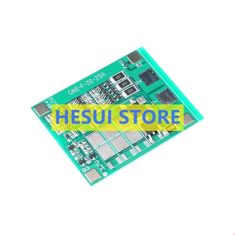 Lithium Battery Protection Board, Balance Overcharge e Overdischarge, Curto-circuito, 11.1V, 12.6V, 6A, 3 Series