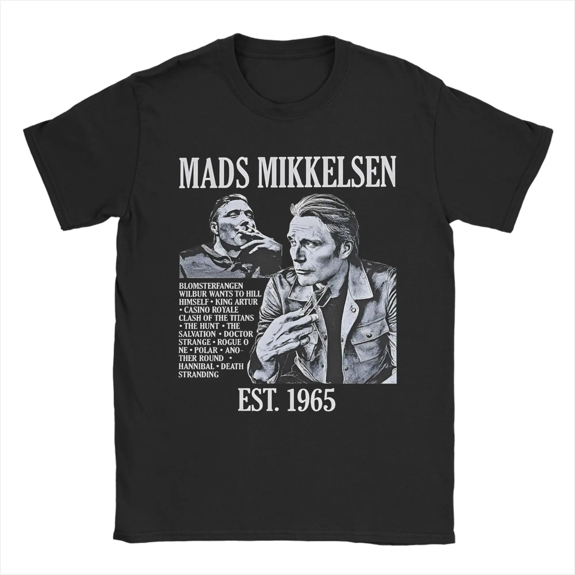 

Новинка Mads Mikkelsen, футболка с датским актером, мужские хлопковые футболки с круглым вырезом, футболка с короткими рукавами, одежда для взрослых
