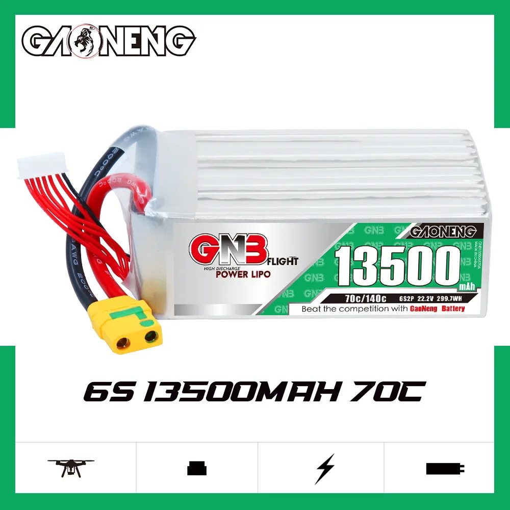 GNB 6S 22.2V 5500/7000/7200/8500/11000/13500mAh 70C بطارية ليبو مع XT60 XT90 XT90S التوصيل لطائرة هليكوبتر بدون طيار FPV