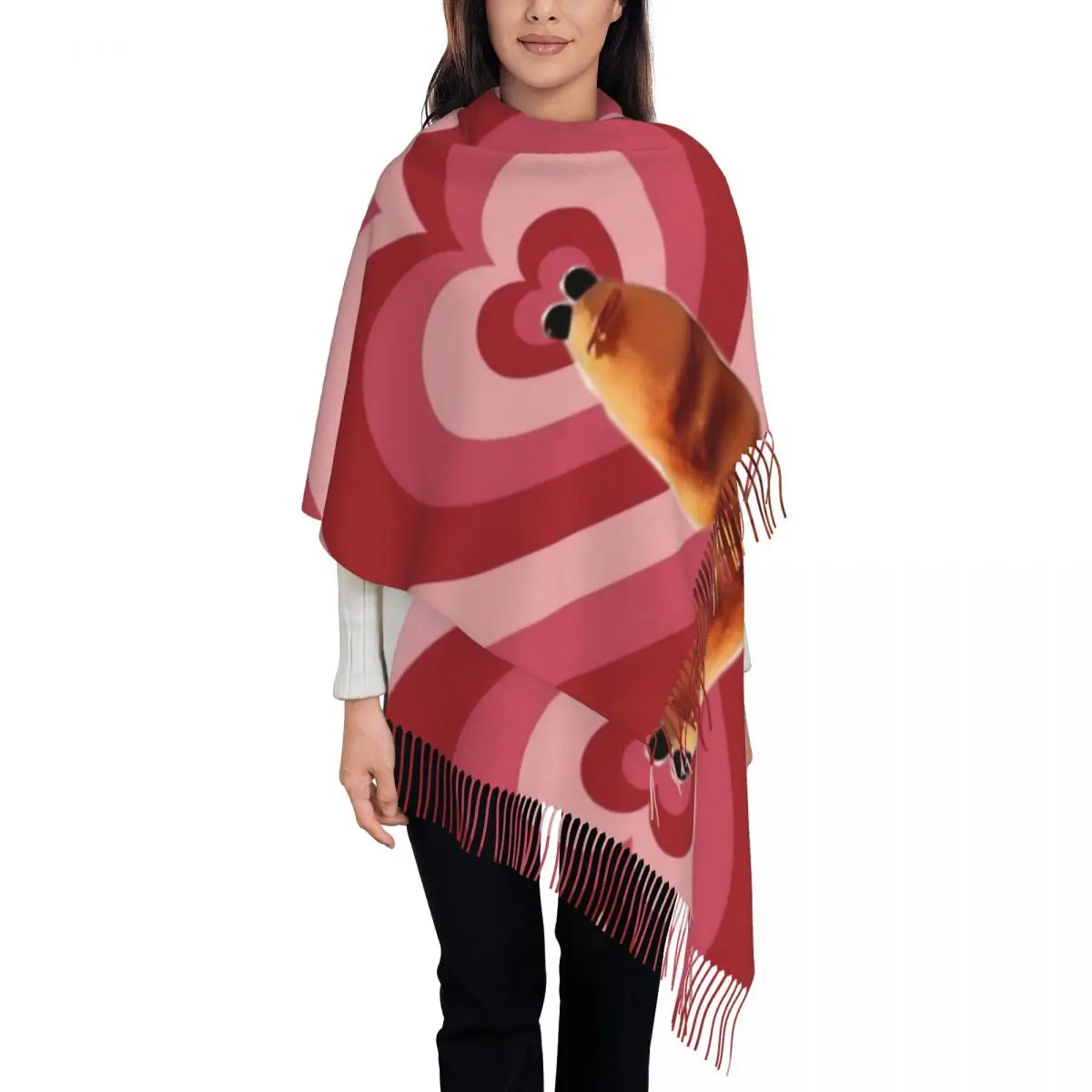 

Marcus The Worm Meme шали женские зимние большие мягкие шарфы Love Robert Pashminas шарфы с кисточками