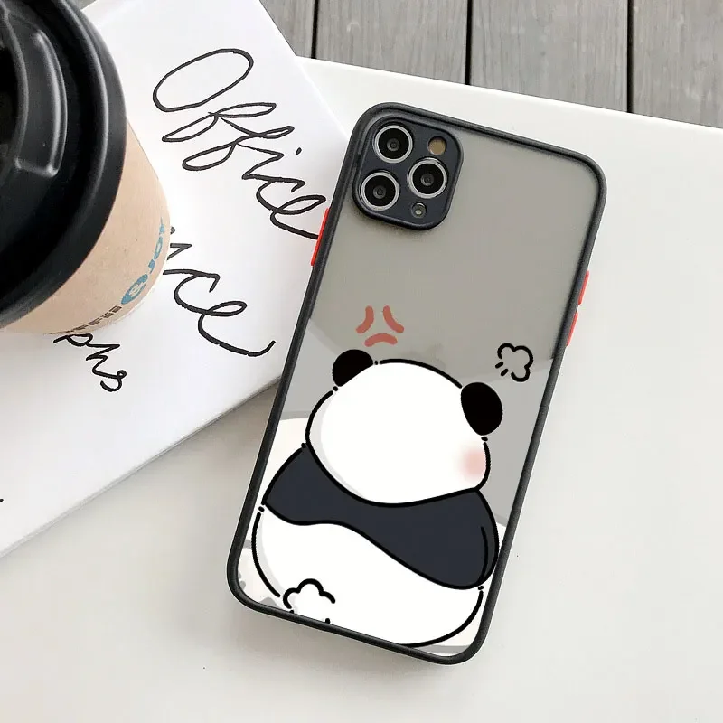 Cute Panda Climbing the Wall Phone Case For iPhone Case 16 15 14 13 12 11 Pro XR XS Max 7 8 Plus Shockproof Phone Y2K Girl Cover