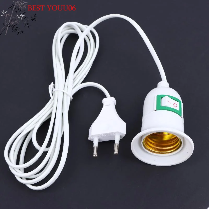 (YOUU06)1Pc Garden Lampholder With 3/5/10Meter Cable EU Plug With On/Off Switch E27 Hanging Indoor Plant Light Holder Desk