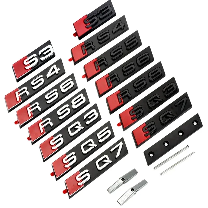 

For Audi ABS Car Front Grille Badge Sline S3 S4 S5 S6 S7 S8 RS3 RS4 RS5 RS6 RS7 RS8 SQ3 SQ4 SQ5 SQ6 SQ7 SQ8 Modified Accessories