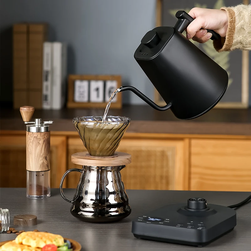 Thermostatic hand brewed coffee pot, intelligent home boiling water pot, slim spout, multi speed electric kettle, coffee pot