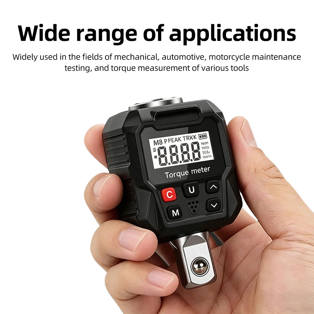 Hochpräziser digitaler Drehmomentschlüssel 1/4'' 3/8'' 1/2'' Elektronischer Drehmomentschlüssel Drehmomentadapter Fahrrad- und Autoreparatur-Handwerkzeugset – Detail 8