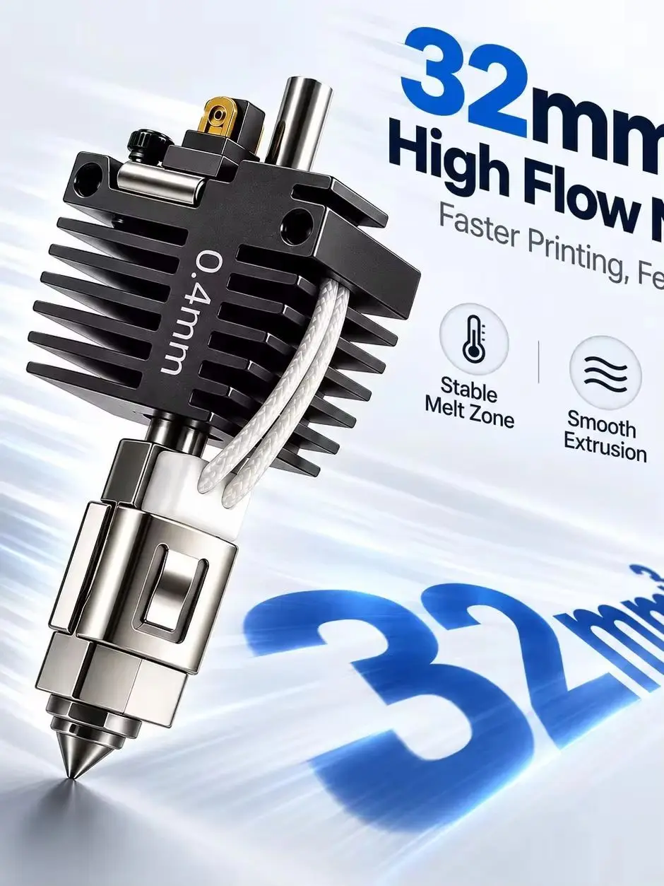 C5 Hotend-Düsenbaugruppe für Flashforge Creator 5 5 Pro, schneller Austausch, gehärteter Stahl, 0,25/0,4/0,6/0,8 mm, Ersatzteile für den Extruder.