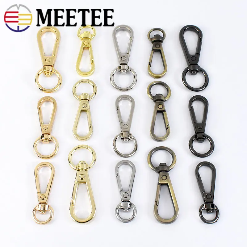 5/10/20Pcs Metal Lobster Clasp 8/10/13mm Keychain Swivel Hooks Webbing Strap Clips Buckle Bag Connector DIY Hardware Accessories