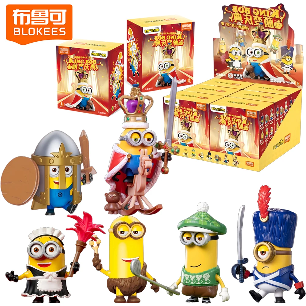 

BLOKEES Minions Building Block Toy Bob Dave Phil Caveman Kevin Tim Stuart Action Figures Model Surprise Birthday Gifts for Kids