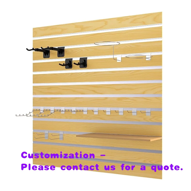 Panel de pared ranurado de melamina MDF de 1220*2440mm*18mm para tiendas minoristas, paneles decorativos de madera para exhibición.