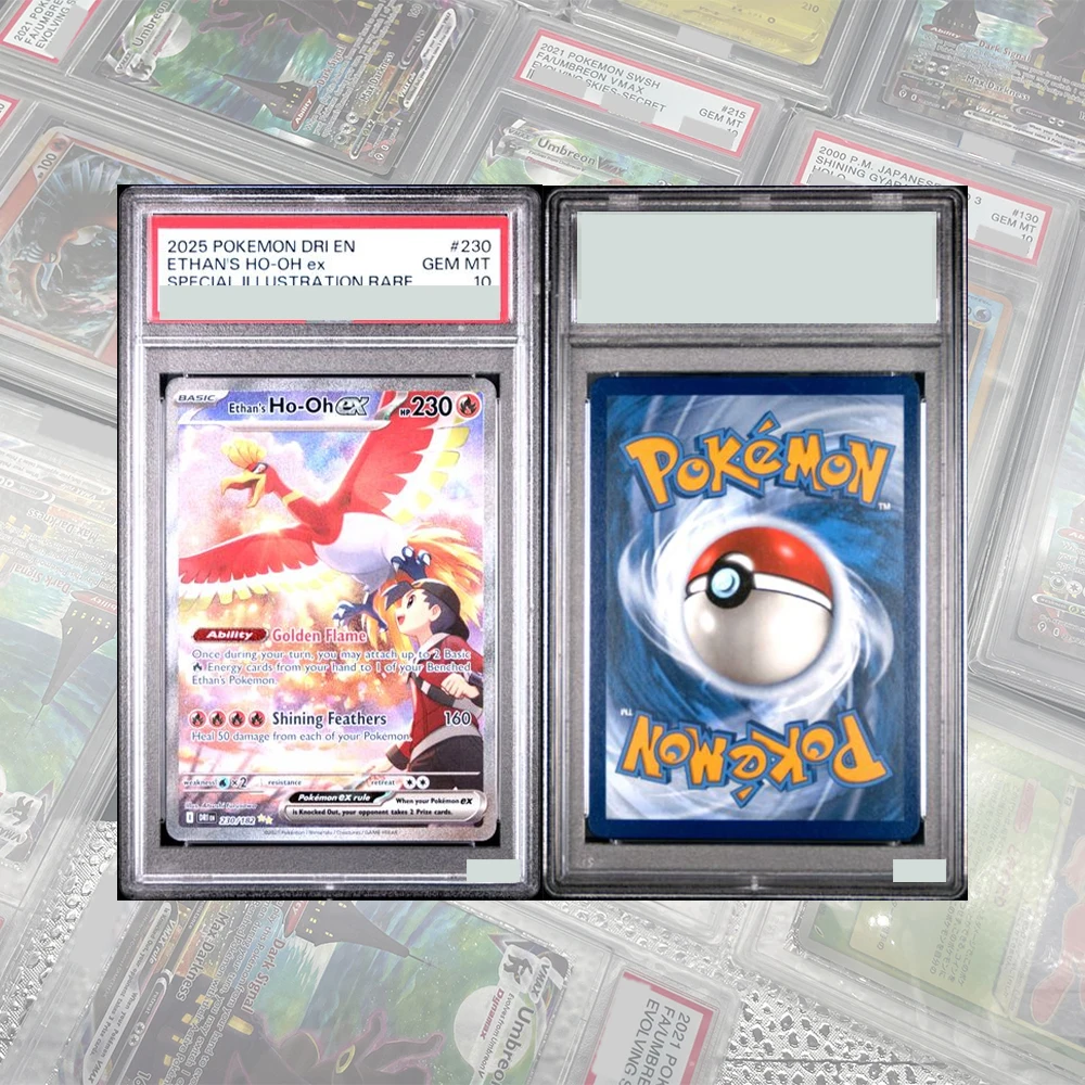 DIY PTCG Graded Collection Card Ethan'S Ho-Oh Ex 230/182 Destined Rivals Special Illustration Rare GEM MT10 Holographic Label