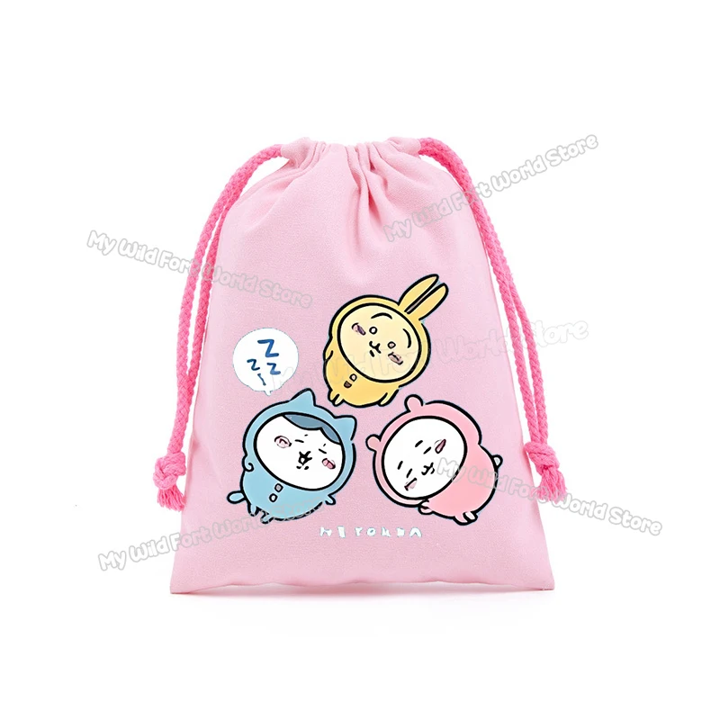 Chiikawas Hachiware Storage Drawstring Bag Kids Birthday Gift Bags Cartoon Earphones Key Pouch Home Small Party Candy pouch view 2