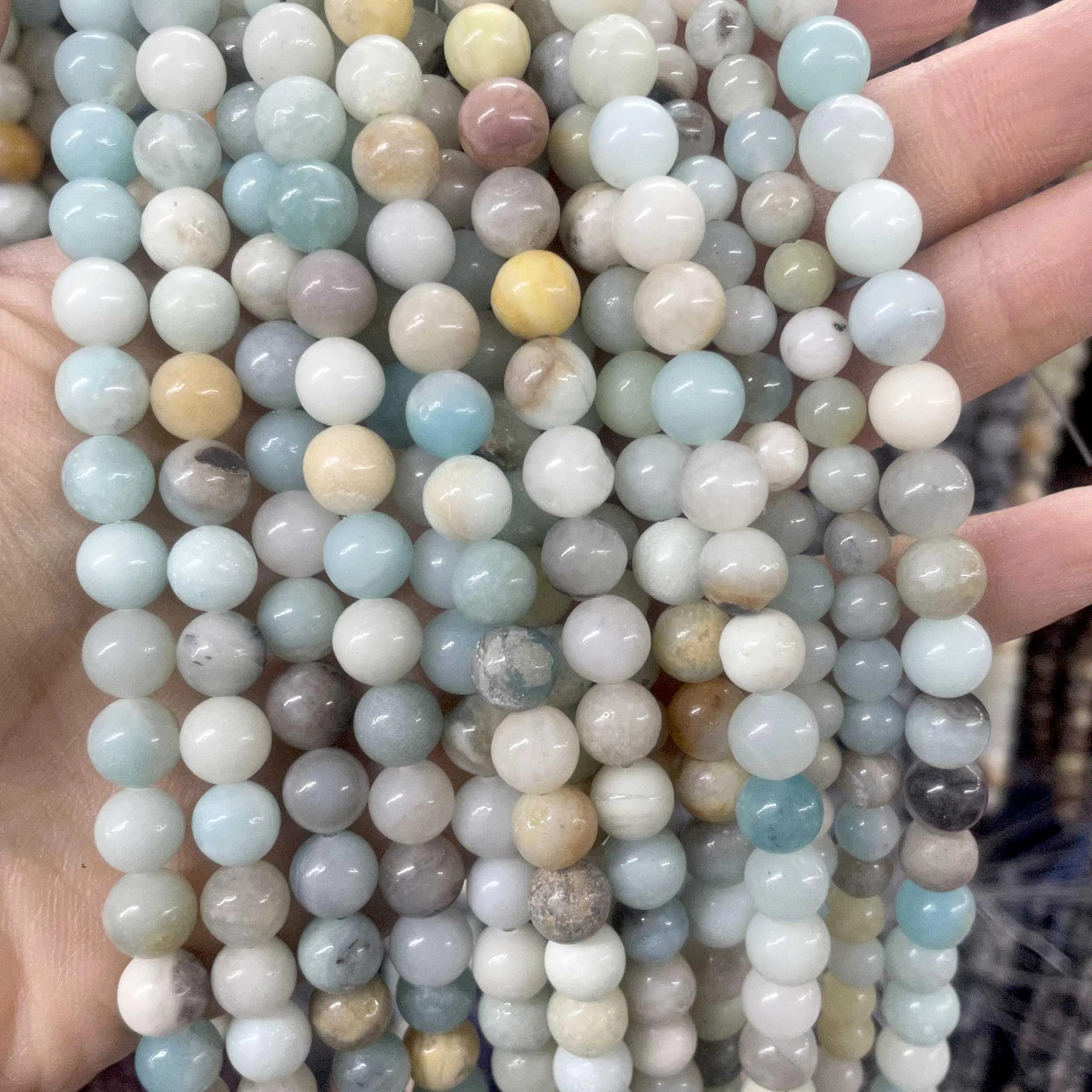 Natural Amazonite Stone Beads Round Faceted Rondelle Square Irregular Shape For Jewelry Making Diy Bracelet Accessories