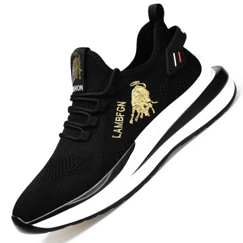 

//2026 Men's Sports Casual Shoes Summer Trendy New Style Round-Toe Black Spring Men's Footwear