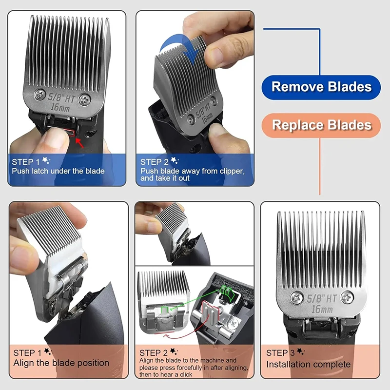 5/8"HT Pro Pet Dog Ceramic Detachable Chrome Blade For Andis AGC,AGP,UltraEdge&CeramicEdge/Oster A5,Classic 76/Wahl KM Clippers - view 2