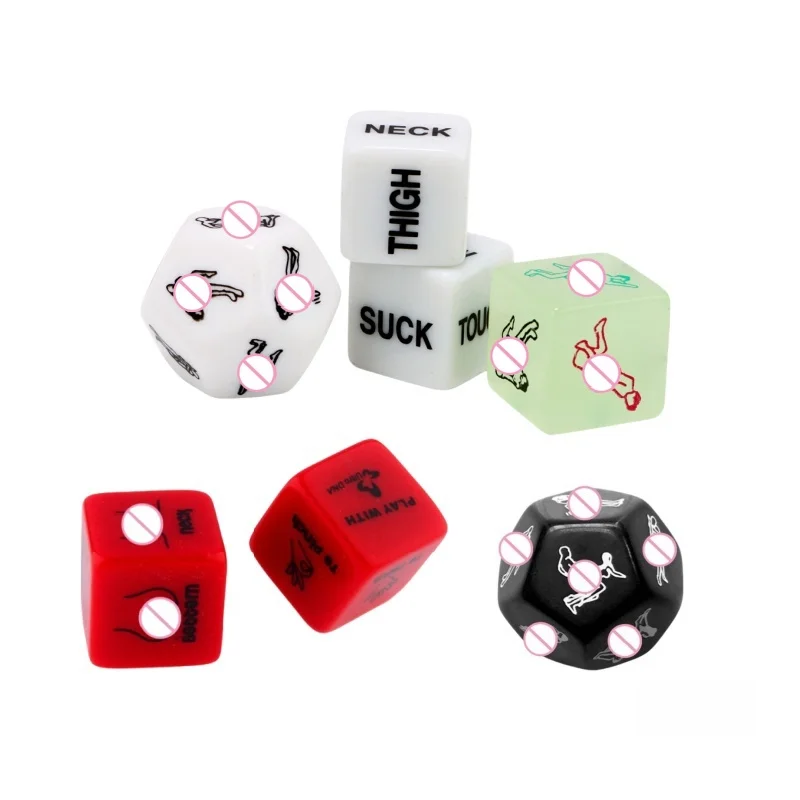 SM الجنس تشكل النرد الاكريليك اللؤلؤ النرد جمع زوجين الجنس ليلة ضوء النرد حديثا غرفة نوم ألعاب شقي الجنس لعب