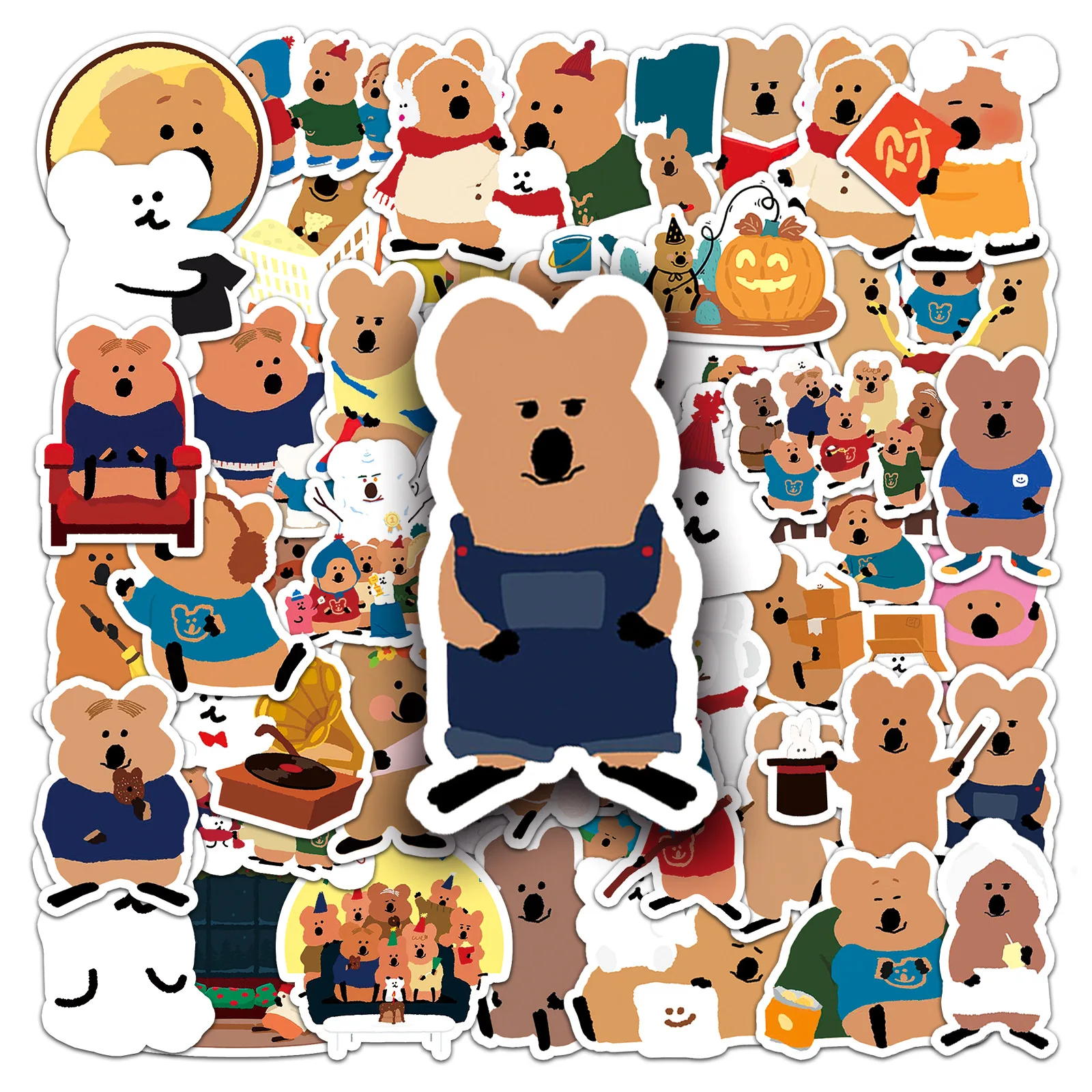 50-100 Stück Cartoon-Bären-Aufkleber, Niedliche Koreanische Ästhetische Wasserfeste Vinyl-Sticker für Wasserflaschen, Handyhüllen, Notizbuch-Dekoration