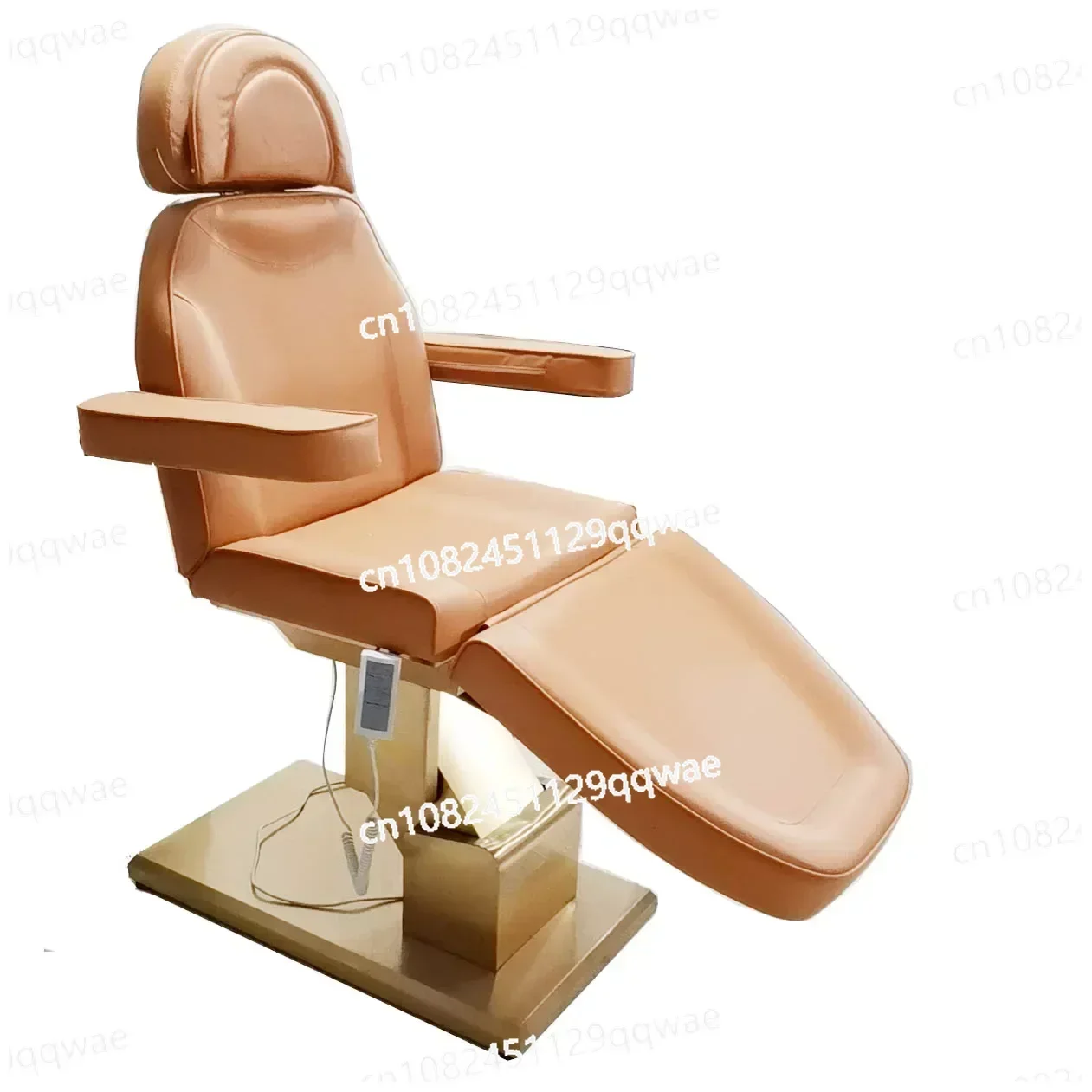 Electric Beauty Massage Table with Magnifying Glass, Beauty Salon Equipment, Metal Golden, Stainless Steel Base, Hot Selling