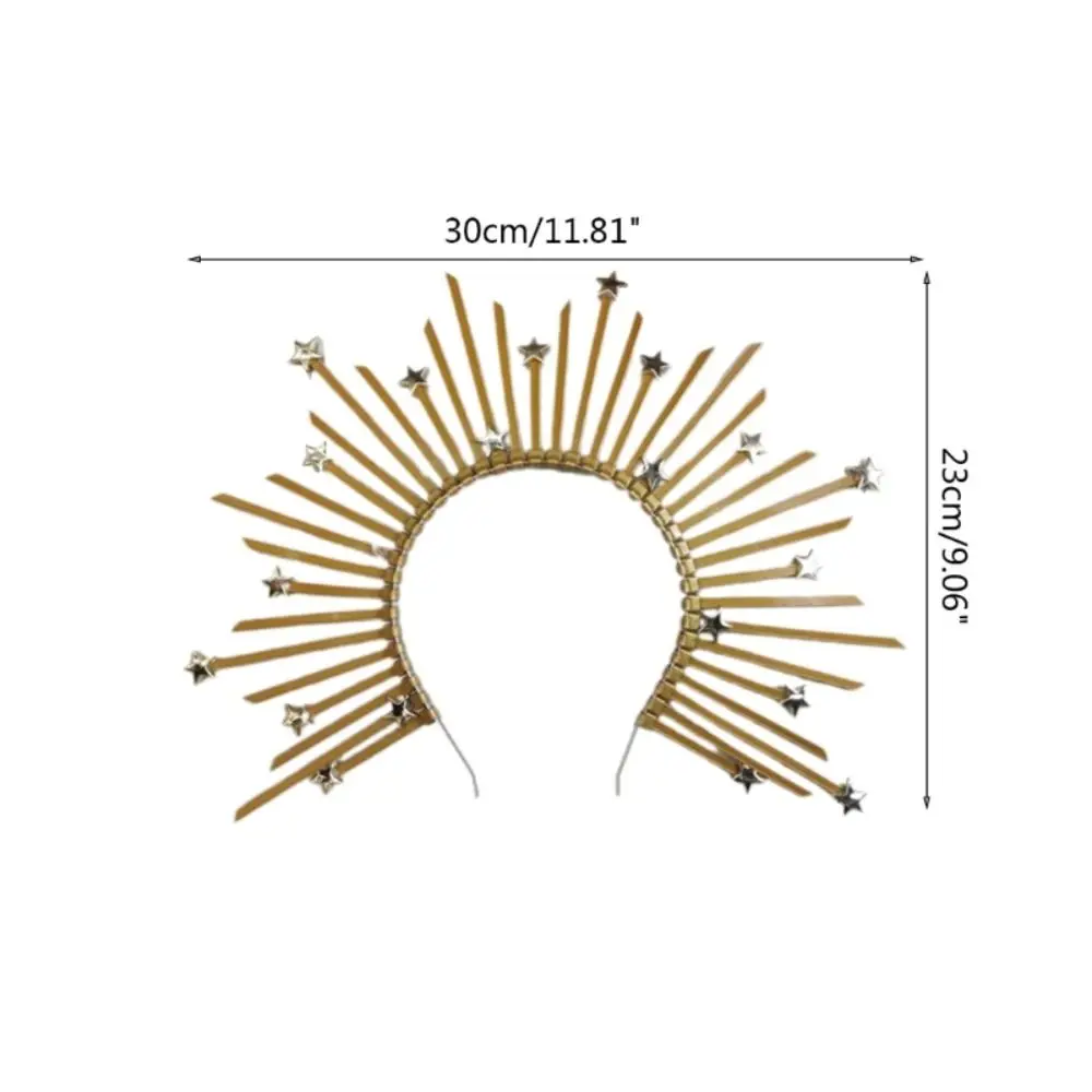 Stylish Halo Crown Hair Hoop Lace-Up Crown Headband For Women Girls Cosplay Hair Accessories Household Fixing Hair Tools