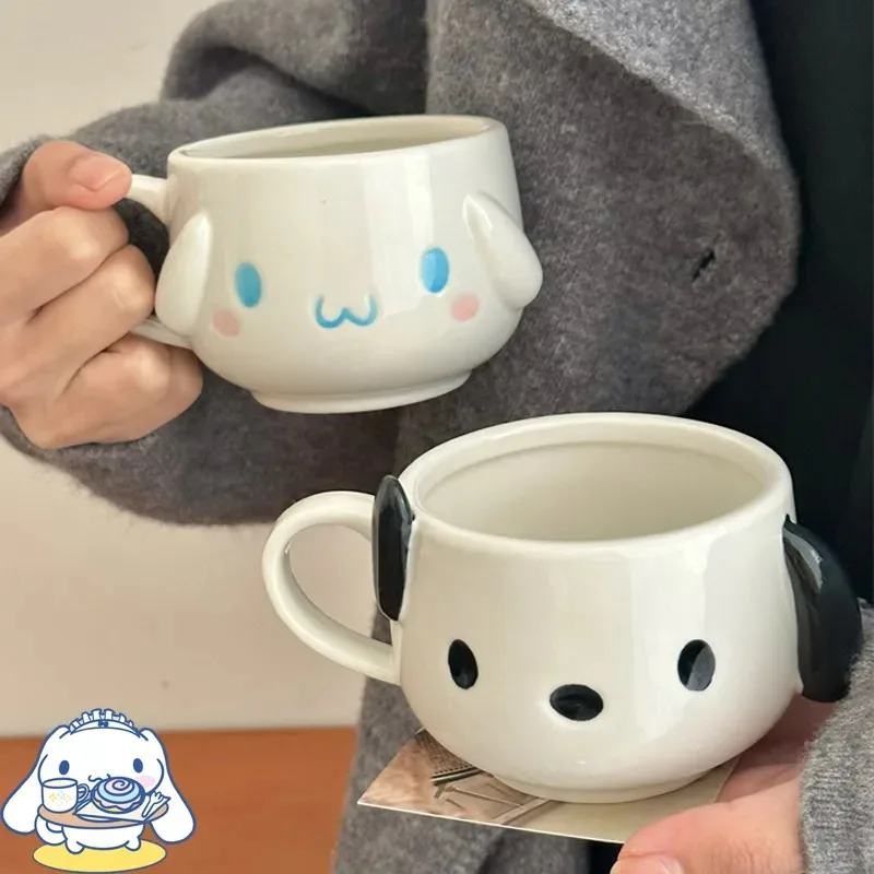 lovely Sanrio Ceramic Mug Pochacco Cinnamoroll Keroppi Anime Home Kawaii Cartoon Shape Cup Milk Coffee Cup Girls Gift